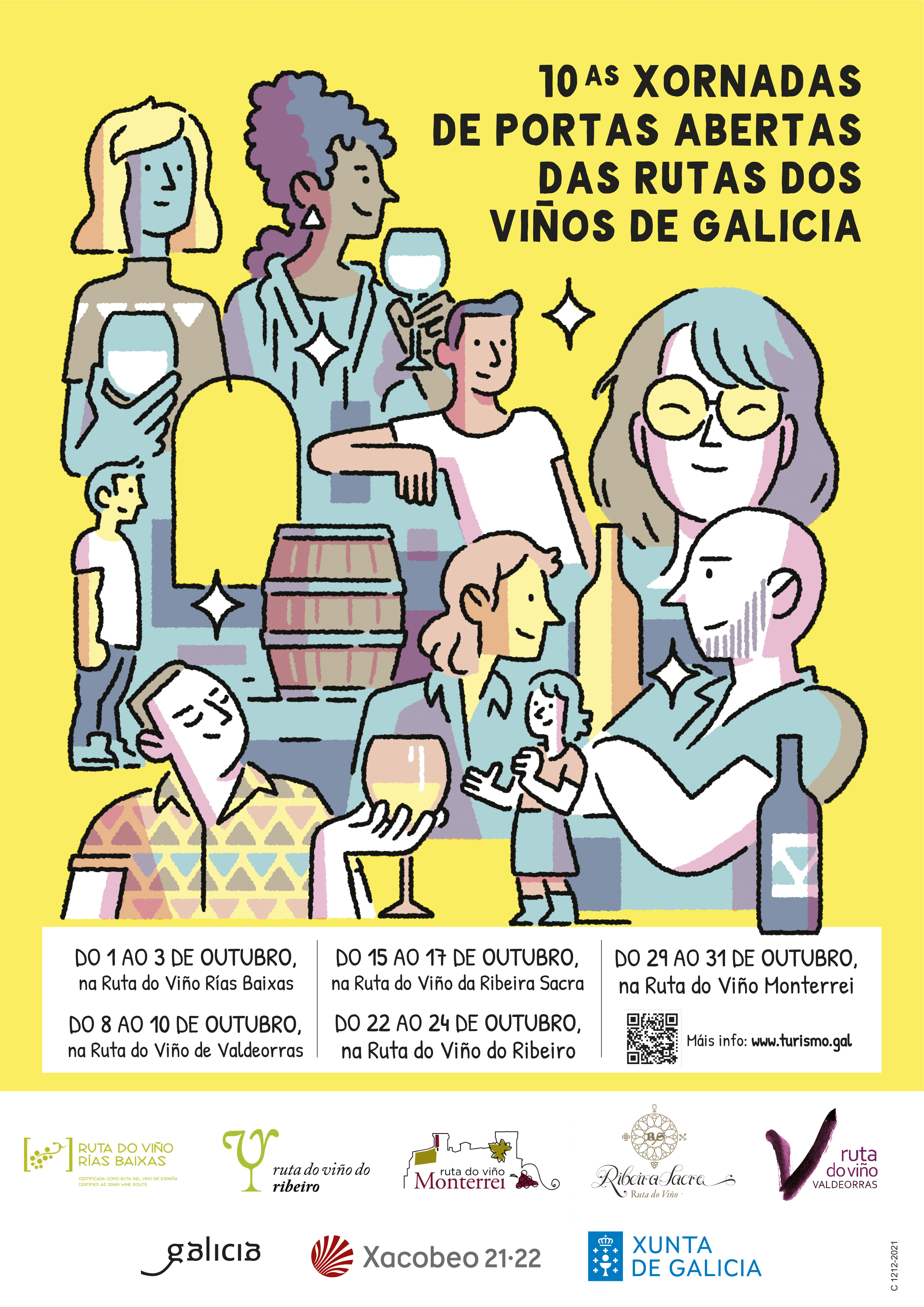 Cartel das X Xornadas de Portas Abertas dos Roteiros do Viño de Galicia