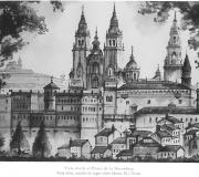 "Vista desde o Paseo da Ferradura" - Tinta chinesa, mancha de negro sobre branco: 50 x 70 cm.
