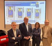 De esquerda a dereita, o xornalista e escritor, Javier Leralta, o director da Casa de Galicia en Madrid, Juan Serrano; a presidenta da Asociación de Amigos do Camiño de Santiago de Madrid, Mª Luisa Muñoz e José Luis Sanz, do Concello de Madrid.