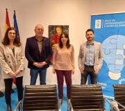 De esquerda a dereita, Marga Ardao Rodríguez, directora xeral de Emprendemento e Apoio ao Emprego; Juan  Serrano López, director da Casa de Galicia en Madrid; Mª Jesús Lorenzana Somoza, conselleira de Promoción do Emprego e Igualdade; e, Xavier Fontcuberta, coordinador dos Programas de Emprendemento na Fundación Roberto Rivas.