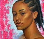 "Mulata cubana con sangre gallega" - óleo/lienzo