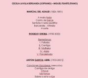 Programa que interpretarán no recital
