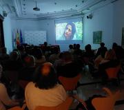 Un momento durante a proxección do documental