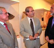 Tomás de Quiroga e Francisco Rodríguez con Carlos Abellán, director do Museo del Ferrocarril