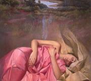 Soñando en púrpura, 2006, óleo/tela 92 x 73 cm.