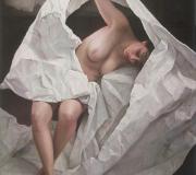 Descubriéndose, 2010, óleo/tela 116 x 89 cm.