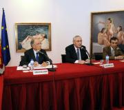Marcelino Oreja, José Ramón Ónega e José Antonio Ortiz.