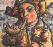 Niño del cuerno. Óleo sobre tela 40,2 x 30,8 cm. 2001