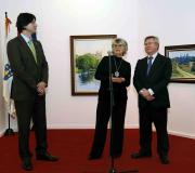 Carlos Martínez, Esperanza Lema Bouzas e Ramón Jiménez nun momento da inauguración