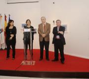 De esquerda a dereita, a xornalista Pilar Rubines, a artista Luisa Rubines, José Ramón Ónega e Ramón Jiménez