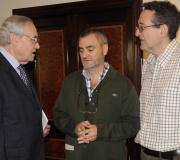 Ónega, Fidalgo e Rodrigo Mora, pouco antes da presentación