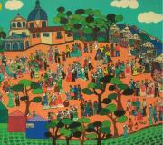 LA VERBENA DE SAN ISIDRO, Acrílico sobre lenzo, 65 x 81 cm.