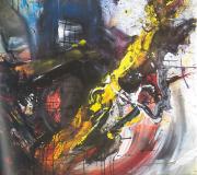 INCESANTE DESTRUCCIÓN (2012), acrílico sobre lienzo, 150 x 150 cm.