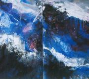 RETUMBA EL MAR (2012), técnica mixta sobre plancha, 120 x 170 cm.