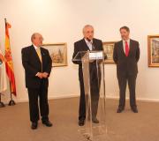 Acto de inauguración da muestra. De esquerda a dereita, Antonio González, José Ramón Ónega e Bieito Rubido