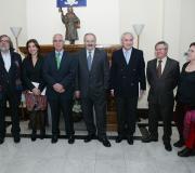 Ramón Pernas, Ramón Villares, Emilia García, Miras Portugal, José Ramón Ónega, Ramón Jiménez e Carme Lamela, momentos antes do acto de inauguración