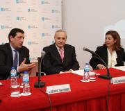 Traba, Ónega e Rodríguez na presentación