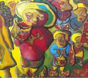 LA BODA. Acrílico-Tablex. 125 x 250 cm.