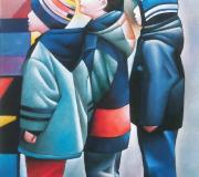 NENOS NO ESCAPARATE, óleo/lenzo 61 x 46 cm. (2011)