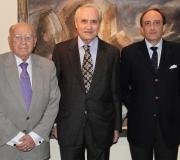 Enrique Santín, José Ramón Ónega e Federico F. de Buján minutos antes de la conferencia