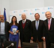 Gonzalo L. Torres, Begoña Peñamaría, Romay Beccaría, Otero Lastres y José Ramón Ónega en la presentación del libro Dejadme marchar