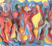 ALCANZANDO LA LUNA, óleo sobre tabla (2006)