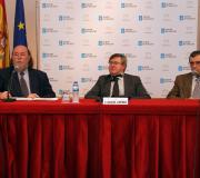 Joaquin Díaz, Ramón Jiménez e José Antonio Ortiz na ponencia de hoxe