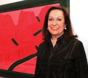 Amparo Salgueiro coa sua obra La esperanza tiene su camino.