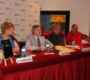 Pepa Nieto, Ramón Jiménez, Miguel Losada e Pablo Méndez no acto de presentación.
