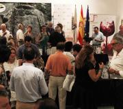A imaxe do lagar de Oimbra, a tamaño natural,  presidiu a sala na que se celebrou a cata dos viños da DO Monterrei.