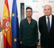 O profesor Diego Pardo Amado e o delegado José Ramón Ónega López, instantes antes da disertación.