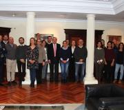 Técnicos que acudiron á reunión co delegado da Xunta, José Ramón Ónega, e a xerente de APTE, Soidade Díaz, á súa esquerda.