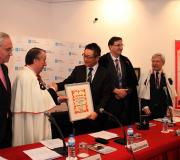 O delegado dla Xunta, José Ramón Ónega López, o embaixador de Xapón, Kazuhiko Koshikawa, Miguel Pampin e Alejandro Rubín.