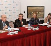 Santín, Jiménez, Falcón e Egea, na mesa.