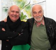 O pintor José María Prado co seu amigo o actor Héctor Alterio.