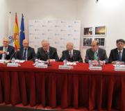 Lema, Conde, o delegado da Xunta, J.R. Ónega, Romay, Pérez-Cepeda e Martín.