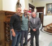 Vila, Castro y Jiménez, antes de la presentación.