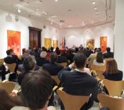 Un momento da presentación da xornada, con asistentes.