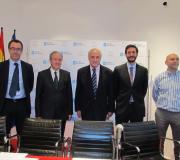 Iván Casanova, Juan Manuel López-Valcárcel, el delegado de la Xunta, José Ramón Ónega, Guillermo Rodríguez-Puime y Alberto Jiménez.
