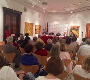 3. A mesa con parte dos asistentes ao acto á Casa de Galicia.