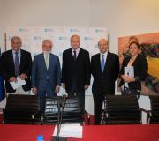 Palomares, Villanueva, el delegado de la Xunta, J.R. Ónega, Reigosa y Luengo.