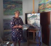 La pintora, Pepa Domingo, en su taller
