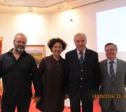 David González, Mercedes Castro, o delegado da Xunta en Madrid, José Ramón Ónega, e Ramón Jiménez.