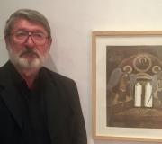5. O artista serbio Veljko Mihajlovic diante dunha das súas obras.