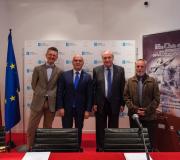 1. De Esq a d. Jorge López Quiroga, Manuel Baltar, o delegado da Xunta en Madrid José Ramón Ónega e Artemio M. Tejera, na presentación do I Congreso sobre S. Martín de Tours.