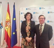 1. Carmen Pena e Ramón Jiménez, instantes antes de pronunciar a conferencia sobre Serafín Avendaño.