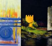 O CARRO, óleo sobre lienzo 100 x 81 - Gloria López Paz (2015) y&nbsp;TORRES DEL OESTE, acrílico sobre lienzo 100 x 100 - Guille de la Paz (2016)
