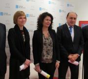 O presidente do C.R. Rías Baixas, Juan Gil, a directora xeral Nava Castro, a secretaria de Estado Matilde Asián, o alcalde Horacio Gil e o delegado da Xunta, José Ramón Ónega.