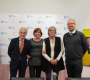 José María Carrascal, Miluca Real, Ana Rodríguez e Luis Latorre, antes da presentación.