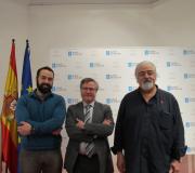 Alejandro Paadín, Ramón Jiménez e Luis Paadín, antes da presentación.